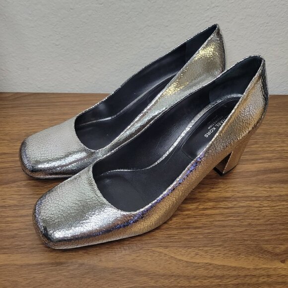 Michael Kors Collection Crackled Metallic Leather Gigi Pump - Picture 14 of 14